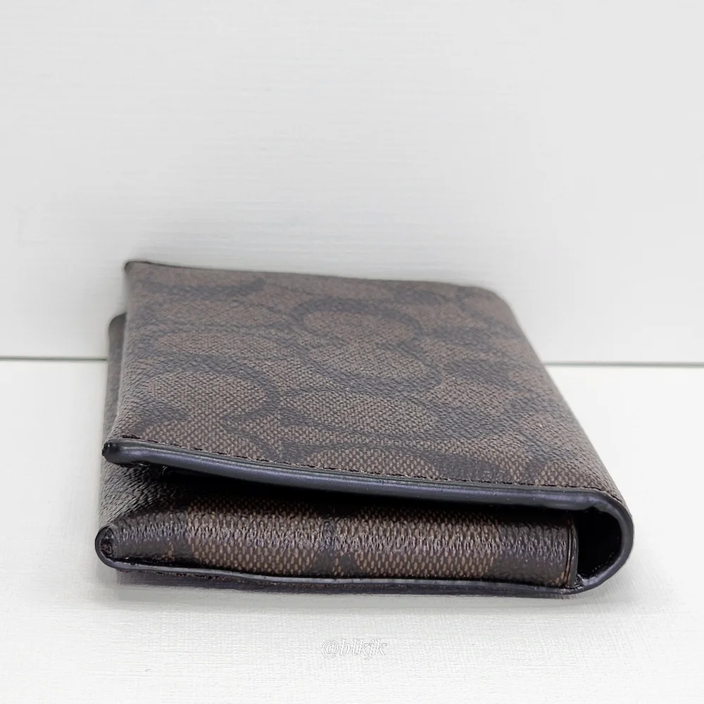 Coach Men's Leather/Coated Canvas Universal Phone Wallet *Brown/Black* NWOT